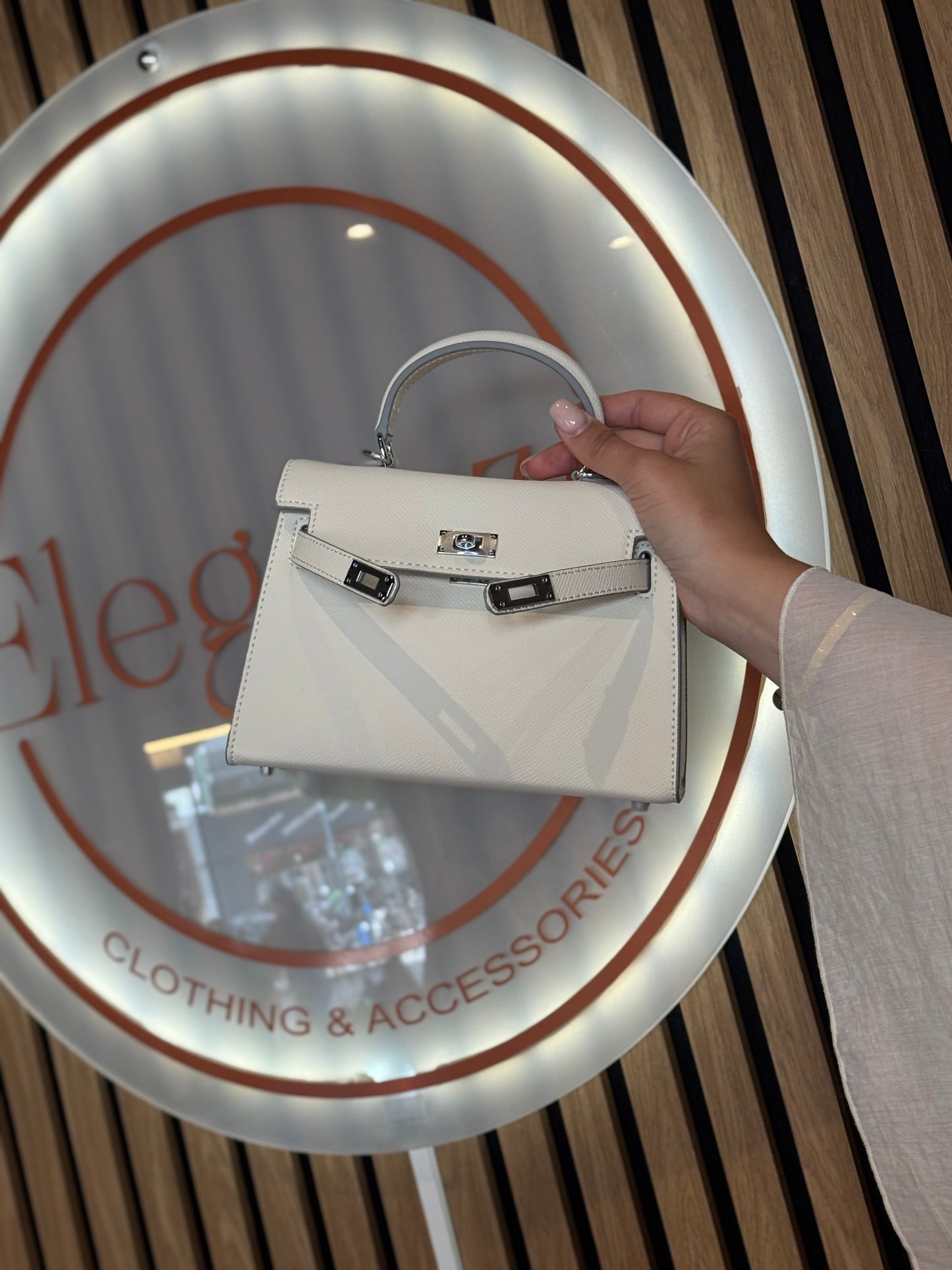 SAC INSPI KELLY FERMOIR ARGENTÉ