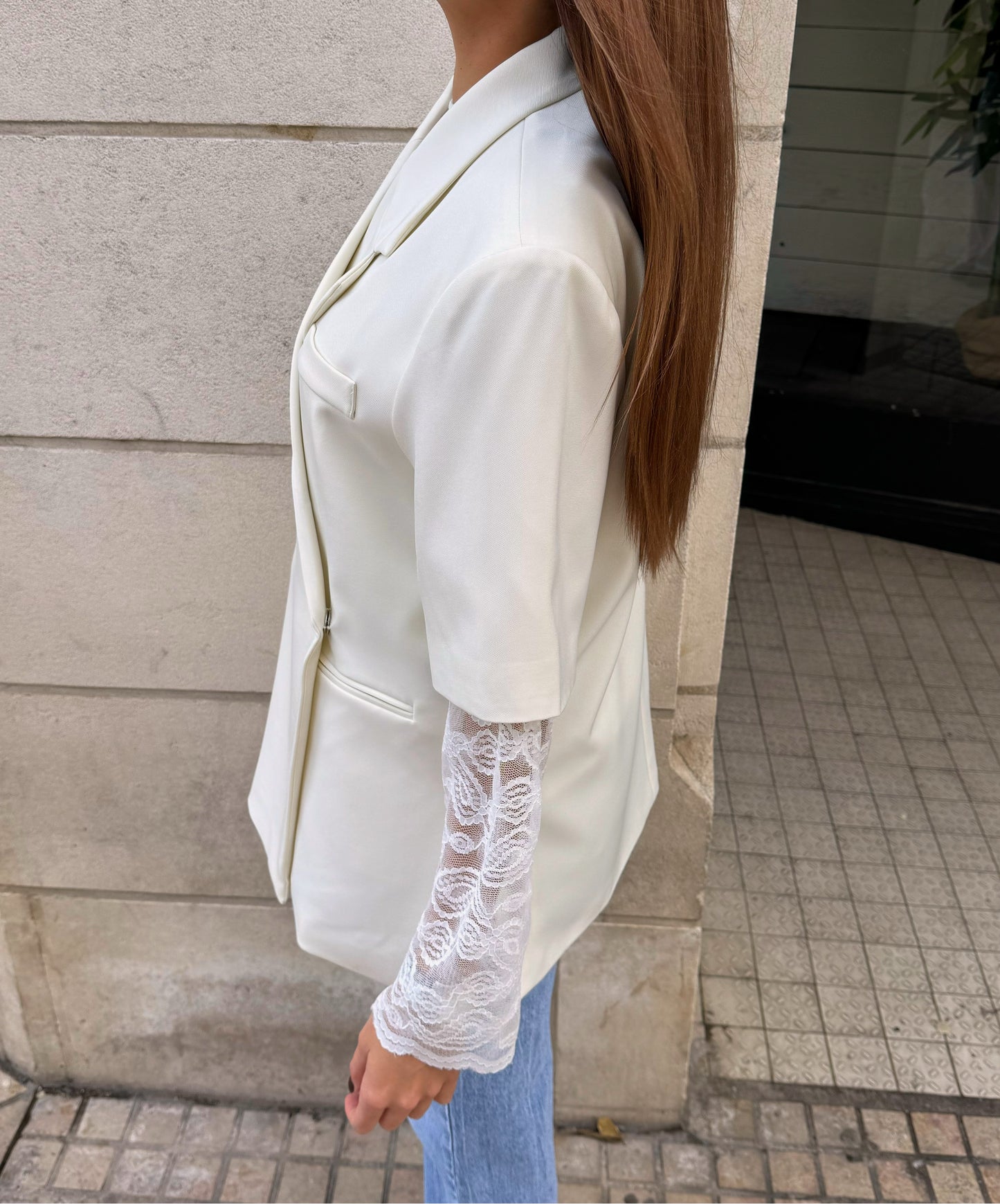 TOP DENTELLE manche longue