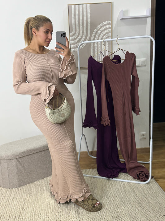 ROBE EN MAILLE CÔTELÉE