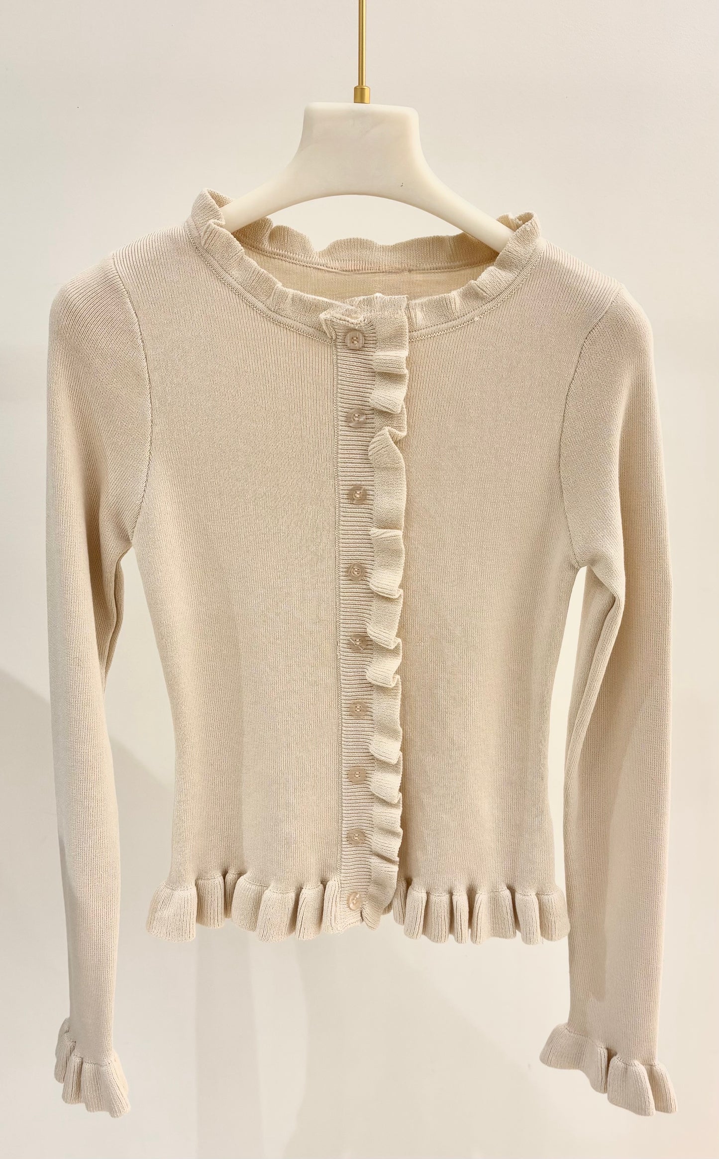 TOP MANCHE LONGUE À VOLANT