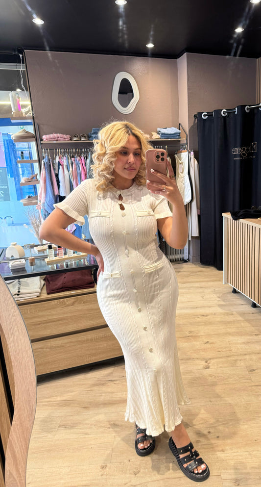 ROBE LONGUE CÔTELÉE