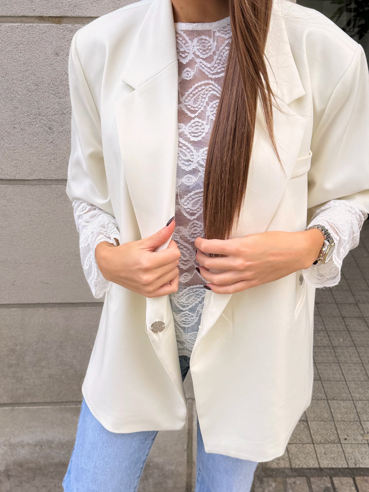 TOP DENTELLE manche longue