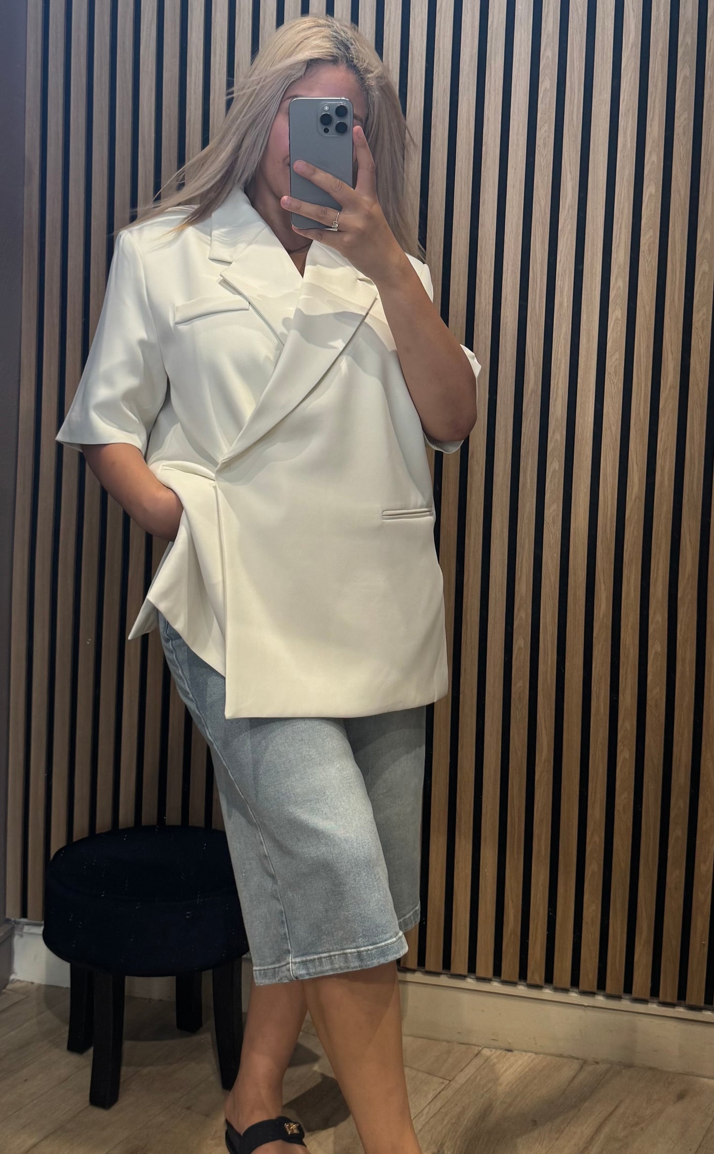 BLAZER CROISÉ MANCHE 3/4