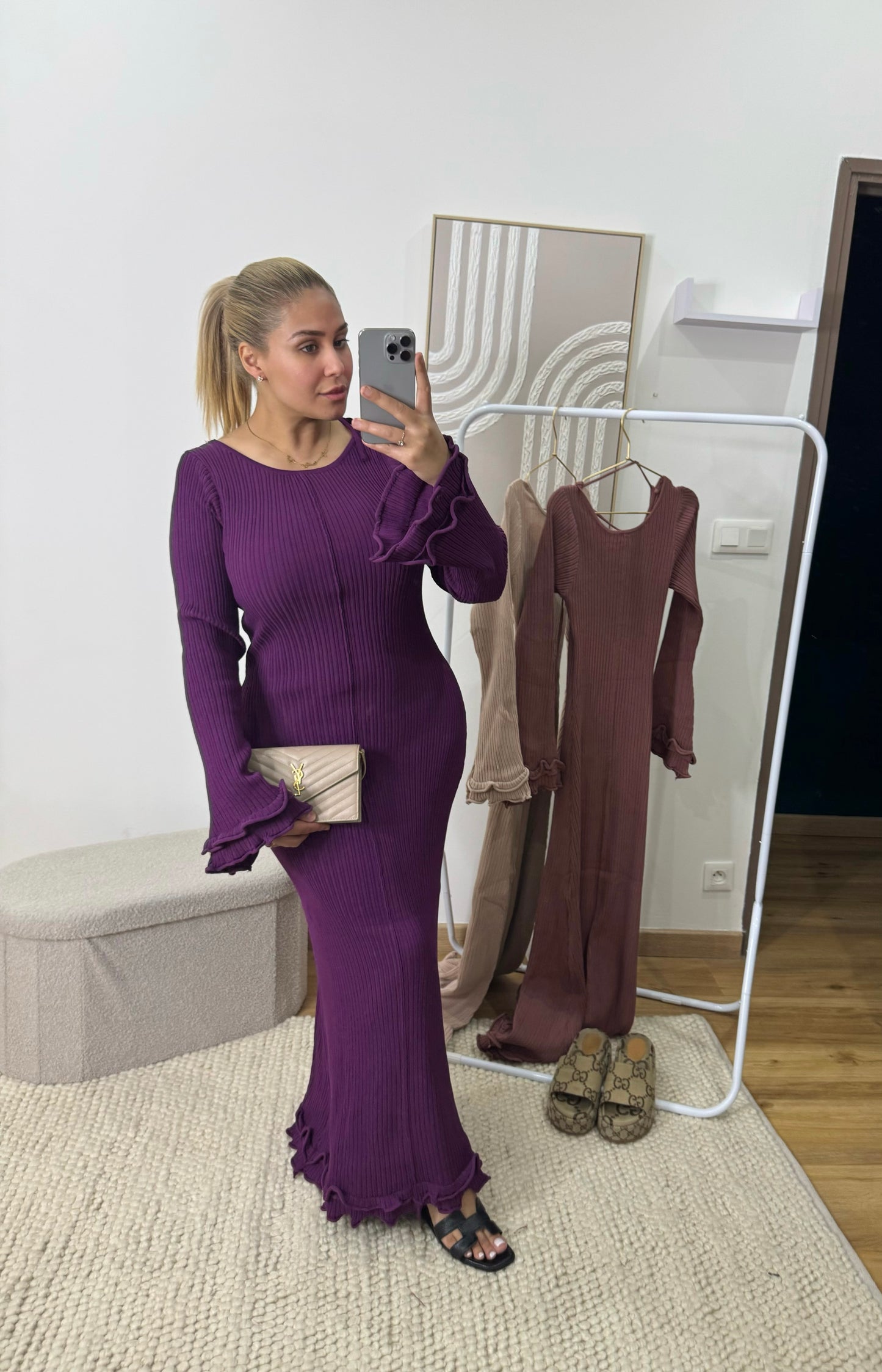 ROBE EN MAILLE CÔTELÉE